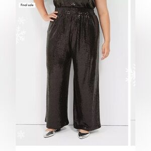 Lane Bryant Black Sequin Pant